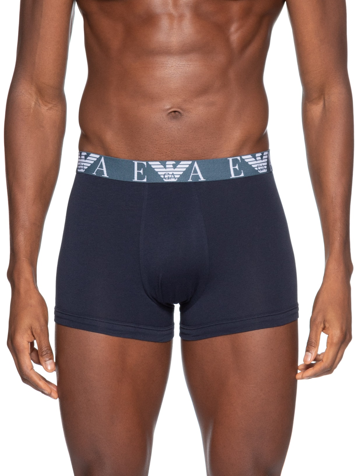 Kit 3 Cuecas Trunk Bottom 3 Peças Azul Emporio Armani Bodywear
