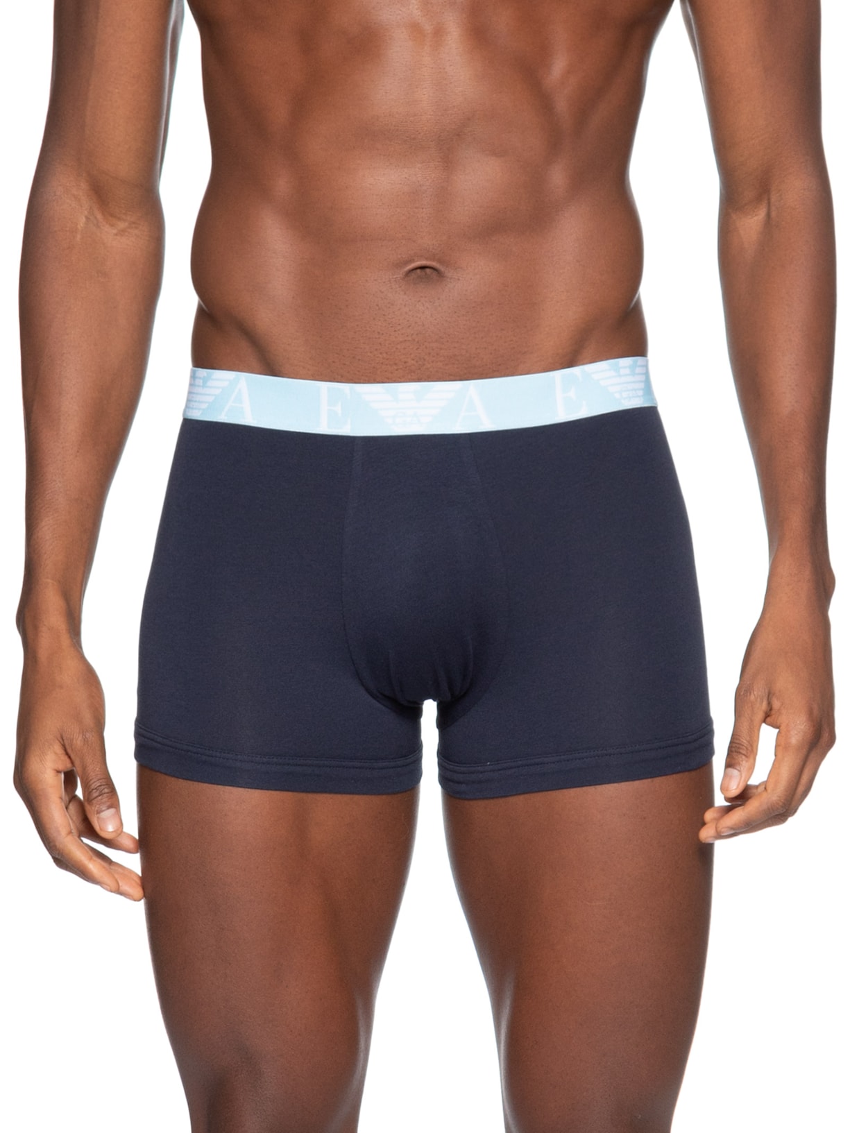 Kit 3 Cuecas Trunk Bottom 3 Peças Azul Emporio Armani Bodywear