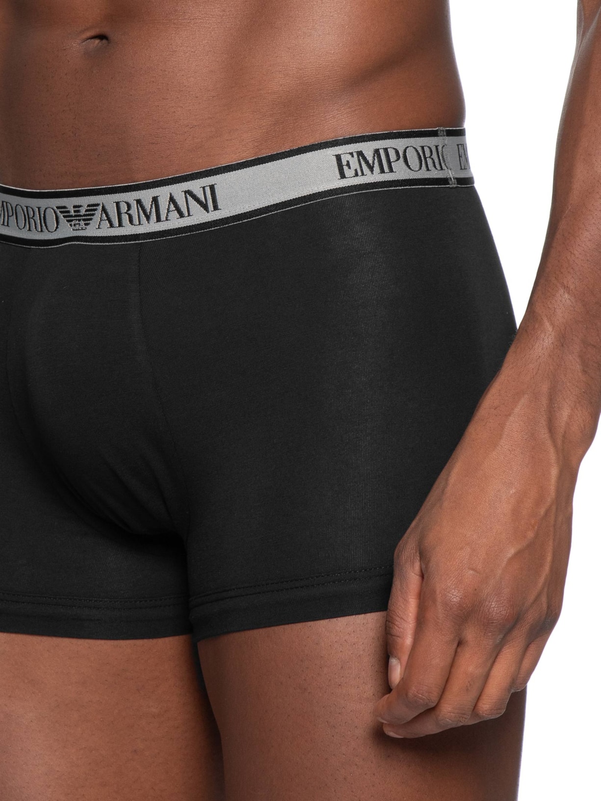 Kit 3 Cuecas Trunk Bottom Masculina Preto Emporio Armani Bodywear