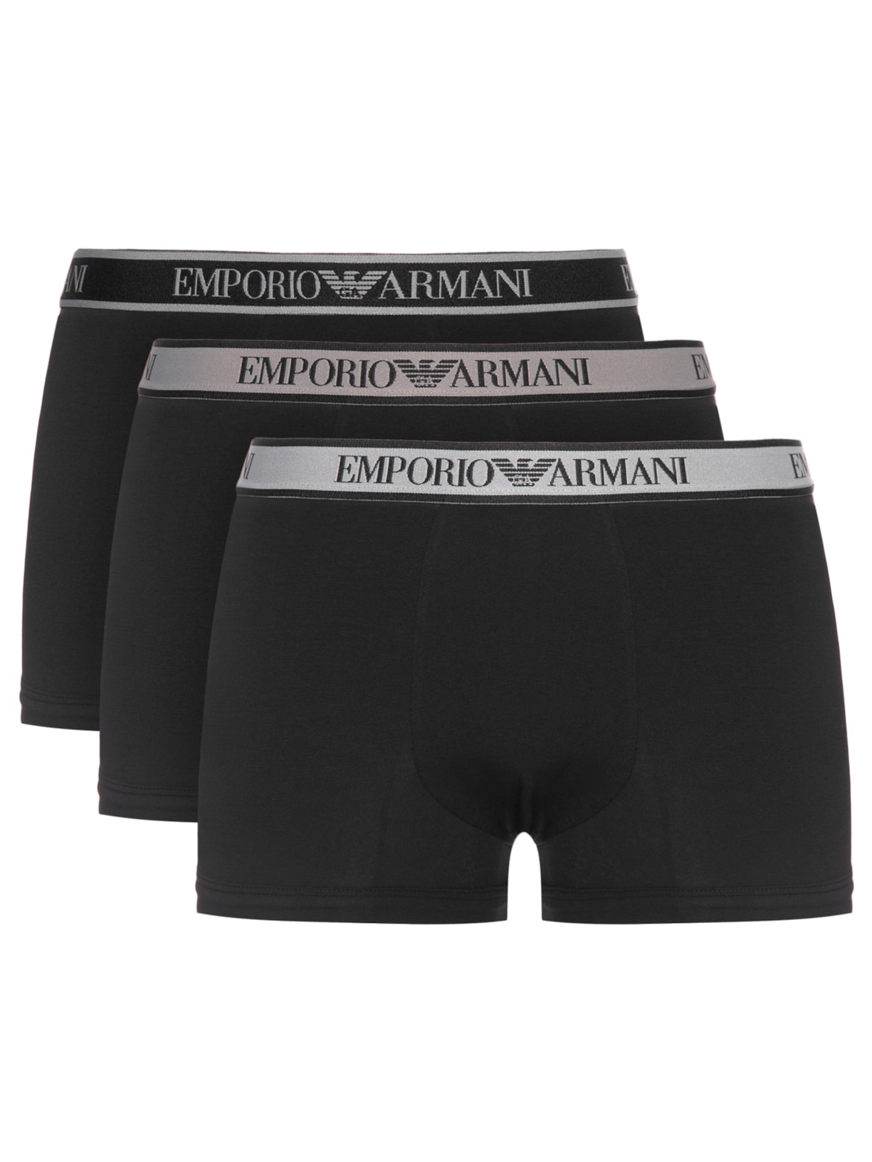 Kit 3 Cuecas Trunk Bottom Masculina Preto Emporio Armani Bodywear