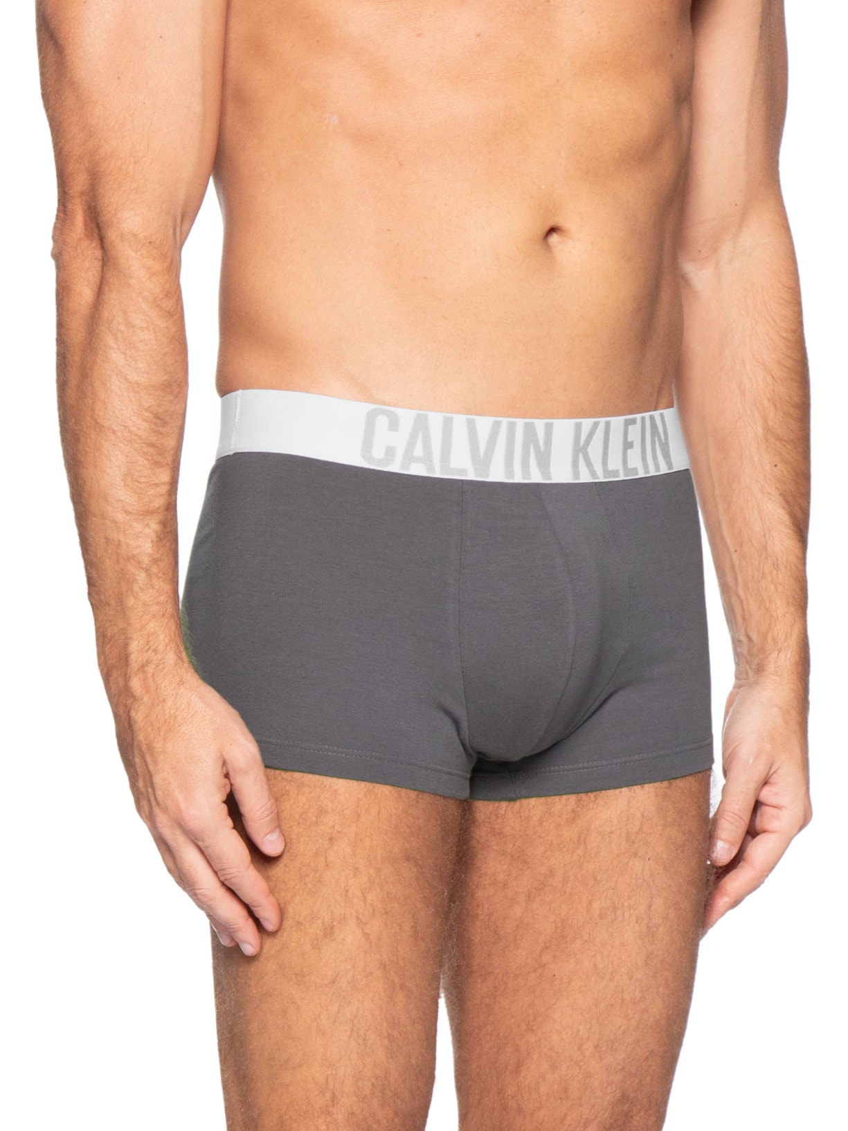 Kit 3 Cuecas Trunk Cotton Intense Power Cinza Calvin Klein Underwear