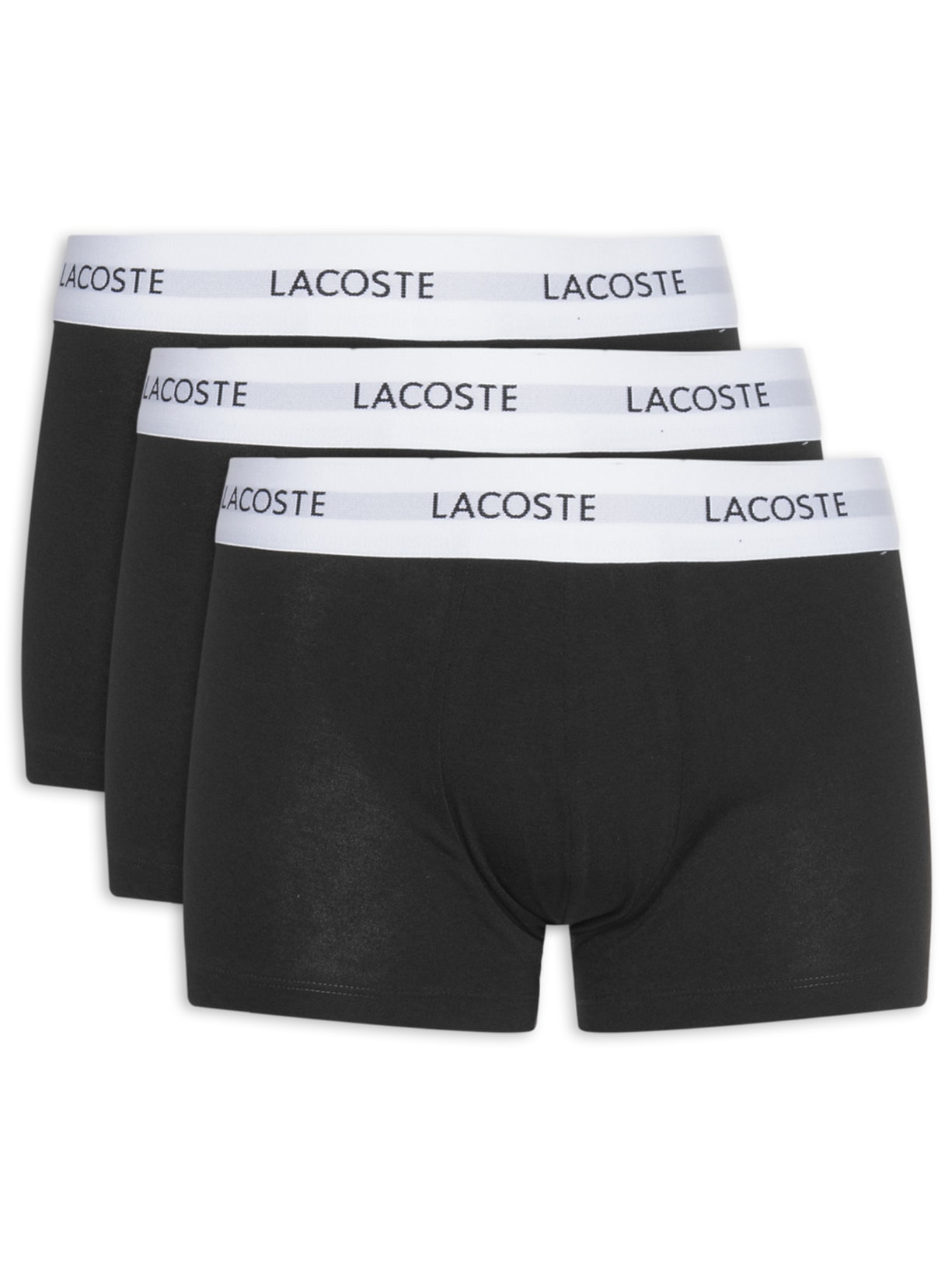 Kit 3 Cuecas Trunk Stretch Preto Lacoste