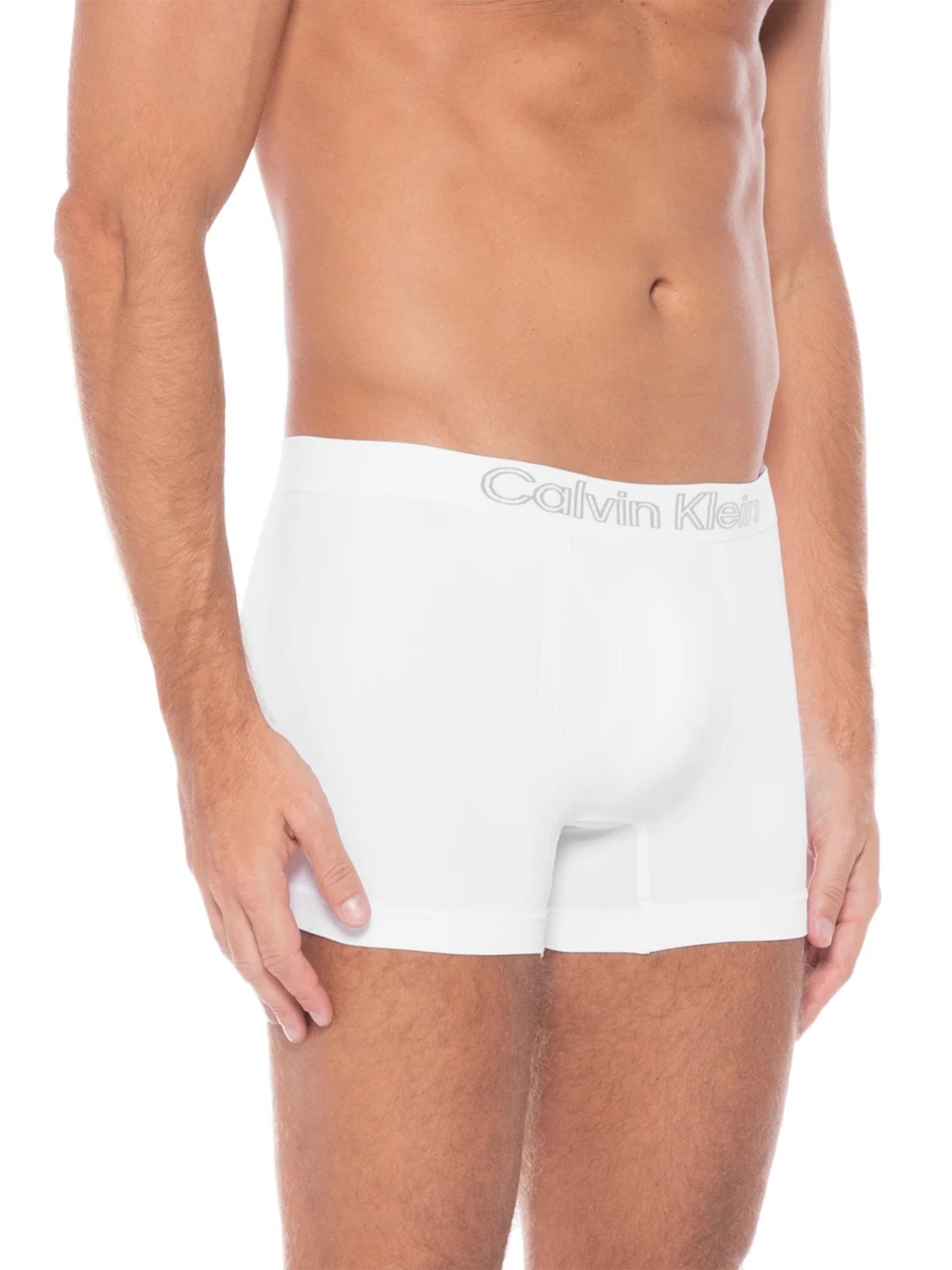Kit 3 De Cuecas Low Rise Trunk Sem Costura Branco Calvin Klein Underwear