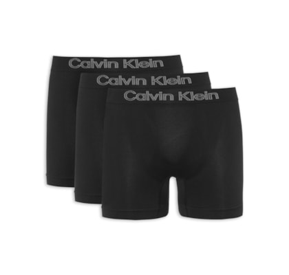 Kit 3 De Cuecas Low Rise Trunk Sem Costura - Preto