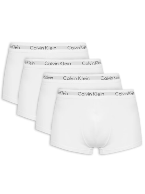 Kit 4 Cuecas Low Rise Trunk De Cotton - Branco