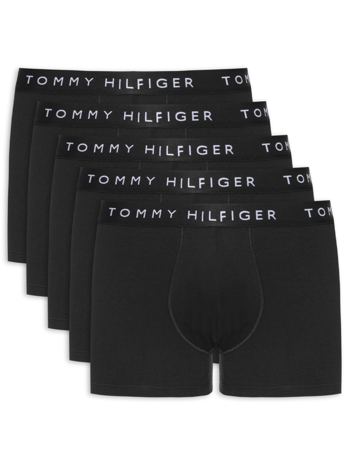 Kit 5 Cuecas Masculinas Boxer De Algodão Preto Tommy Hilfiger