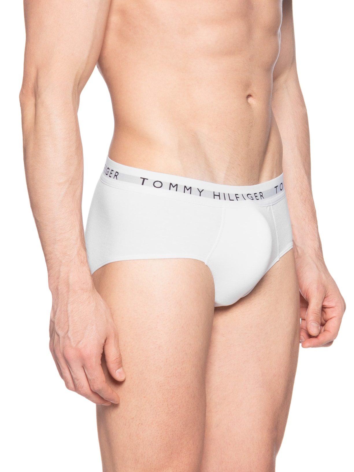 Kit 5 Cuecas Masculinas Brief De Algodão Branco Tommy Hilfiger