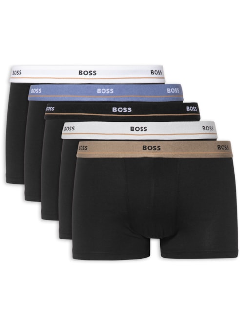Kit 5 Cuecas Trunk Masculinas Essential – Preto