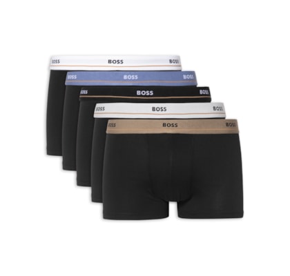 Kit 5 Cuecas Trunk Masculinas Essential – Preto