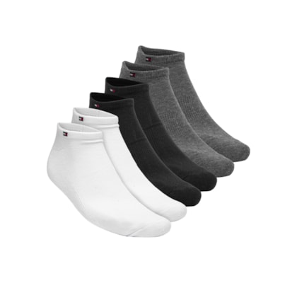 Kit 6 Pares de Meia Cano Baixo Athletic No Show Masculino – Cinza