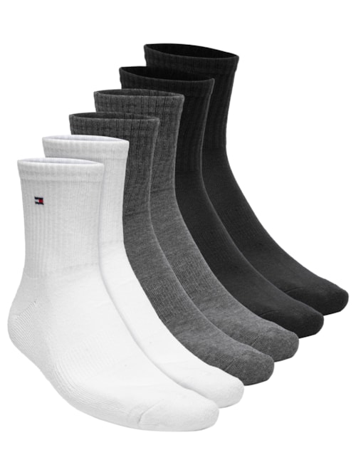Kit 6 Pares de Meia Cano Médio Athletic High Quarter Masculino – Cinza