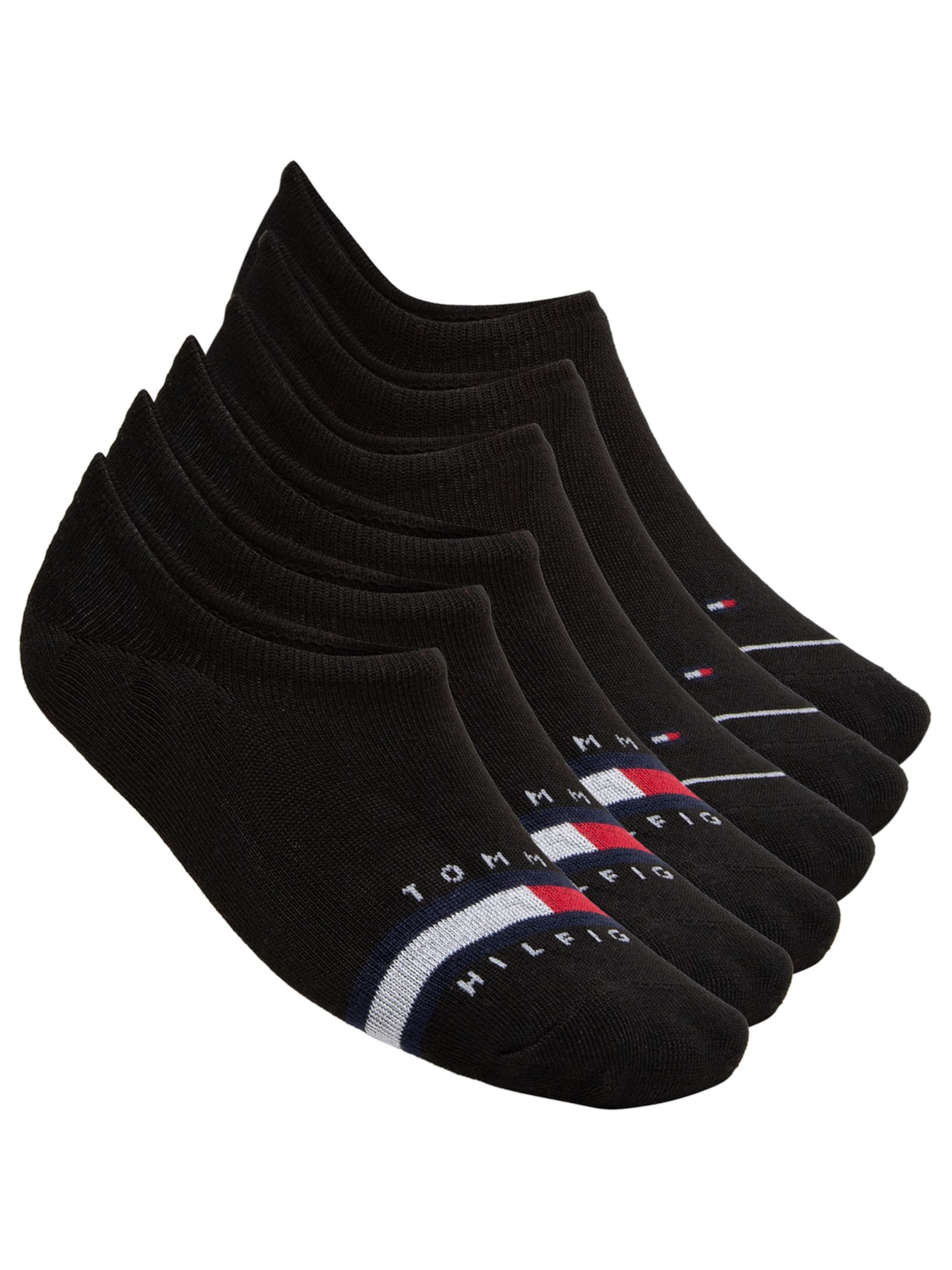 Kit 6 Pares de Meia Masculina Invisível Tino Logo Liner - Preto