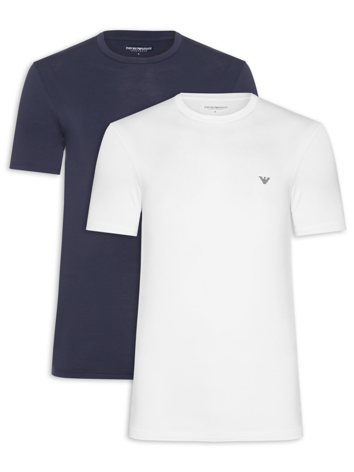 Kit Camiseta Masculina 2 Peças Mc Crew Neck Azul Emporio Armani Bodywear