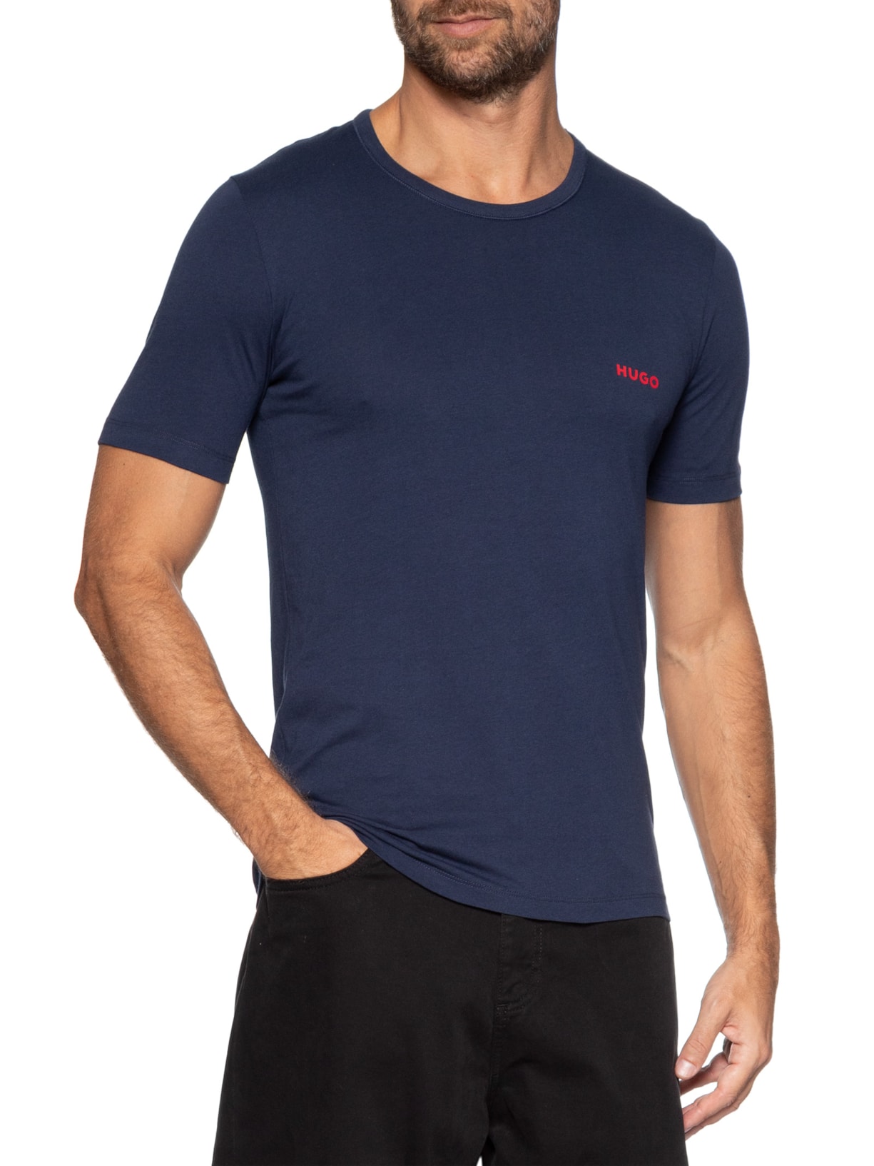 Kit Camiseta Masculina 3p Rn Triplet P- Azul Hugo