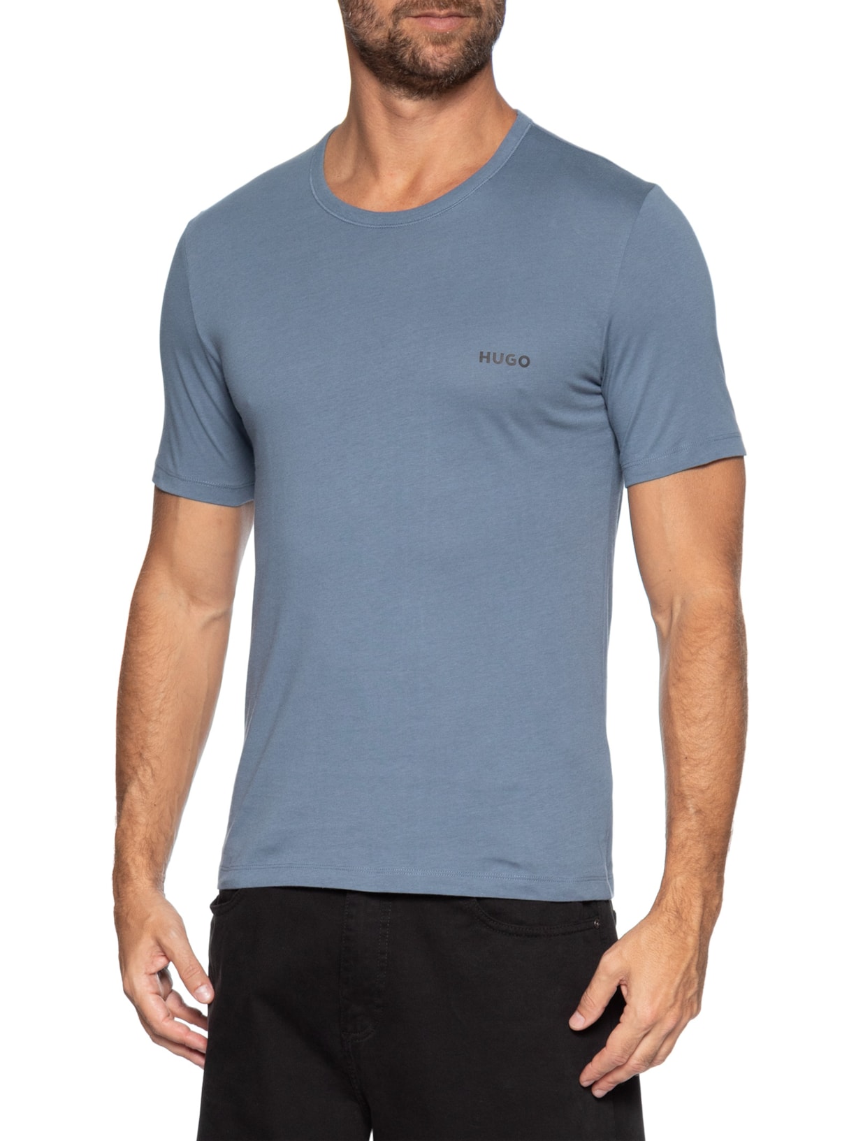 Kit Camiseta Masculina 3p Rn Triplet P- Azul Hugo