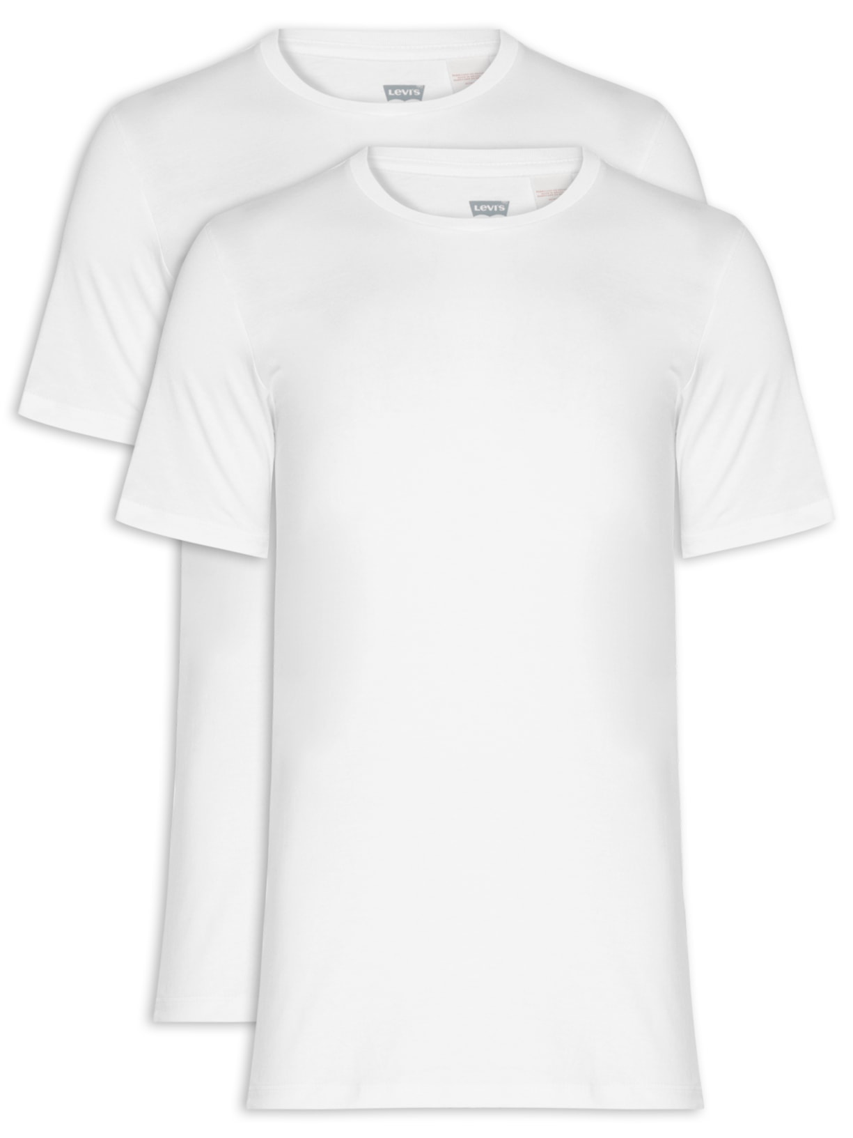 Kit Camiseta Masculina Básica em Algodão com 2 Peças - Branco