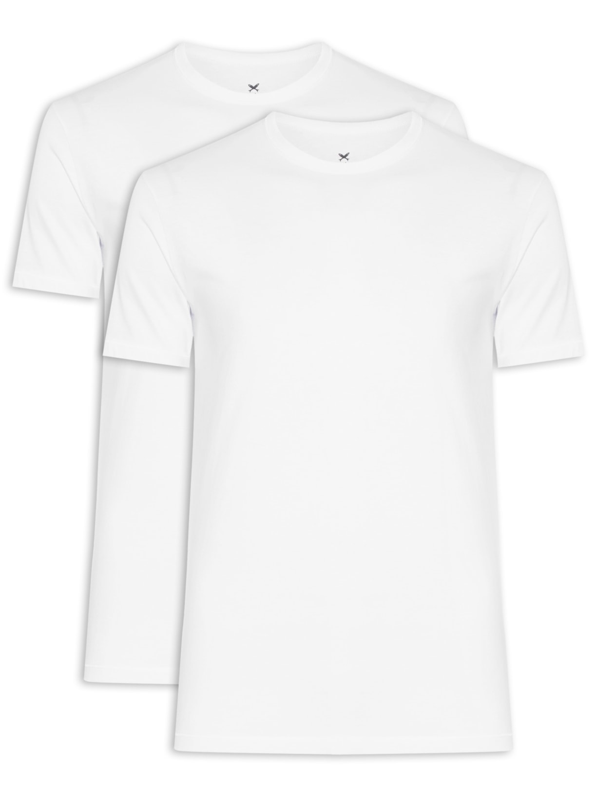 Kit Camiseta Masculina em Algodão 2 Peças - Branco