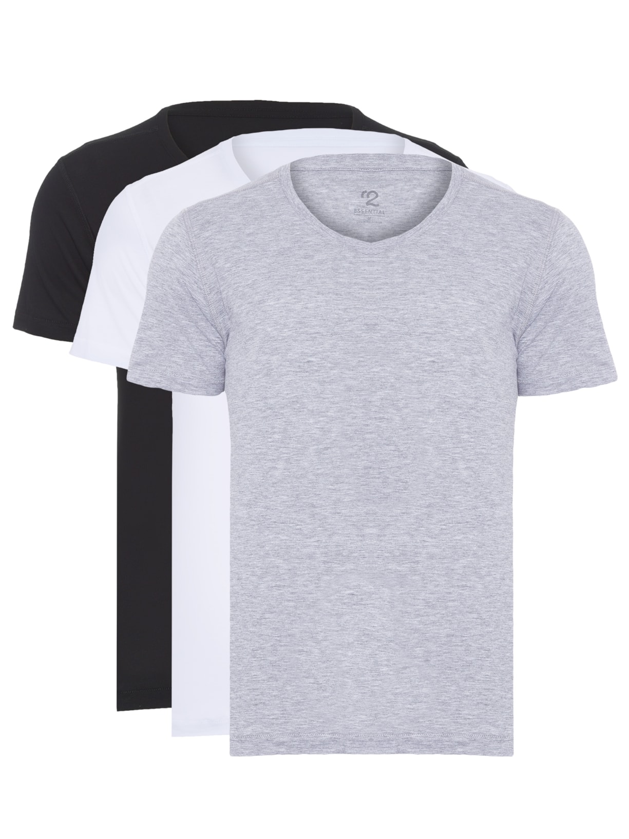 Kit Camisetas Masculina Pima Berlim Gola V - Cinza