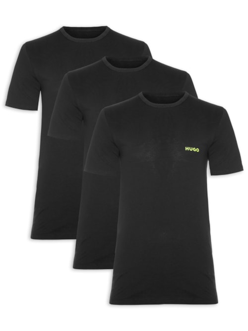 Kit Camisetas Masculina Rn Triplet - Preto