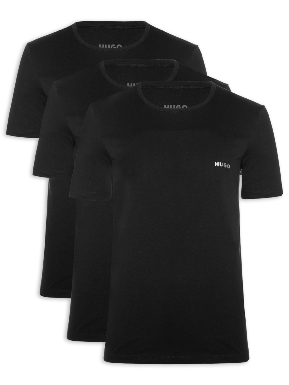 Kit Camisetas Masculina RN Triplet - Preto