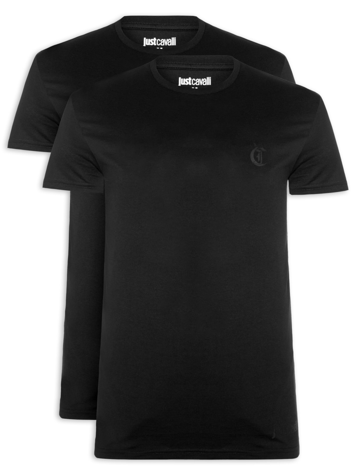 Kit Camisetas Masculinas 2 Peças Short Sleeve Preto Just Cavalli