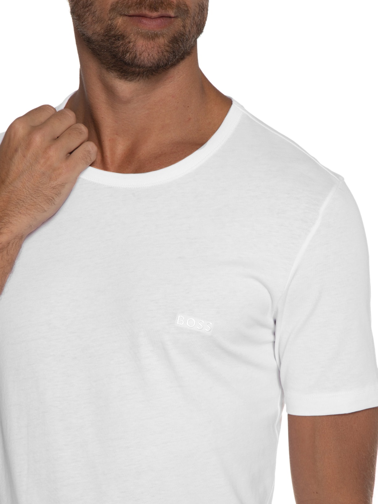 Kit Camisetas Masculinas 3 peças RN 3P Classic Branco Boss