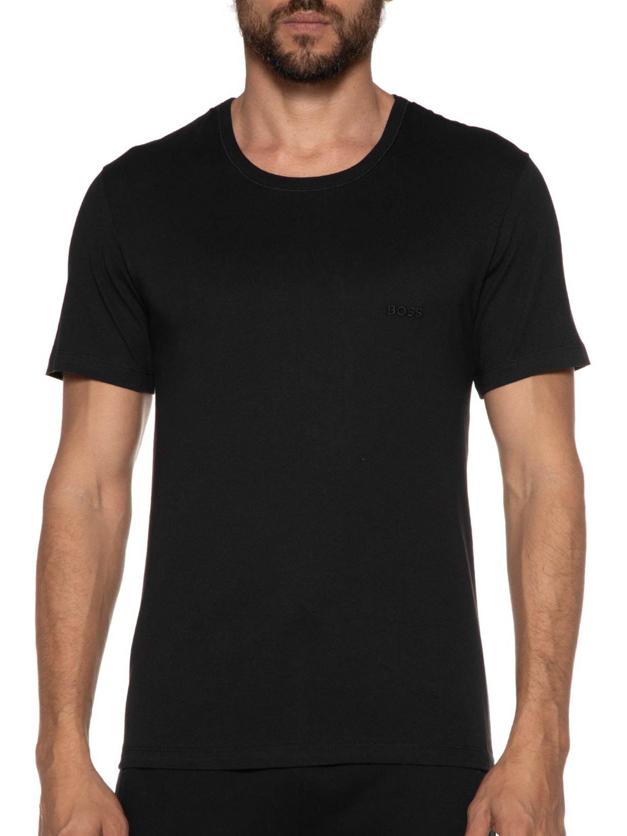 Kit Camisetas Masculinas 3 peças Rn 3P Classic Branco Branco Boss