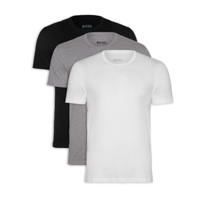 Kit Camisetas Masculinas 3 peças Rn 3P Classic - Branco - Branco
