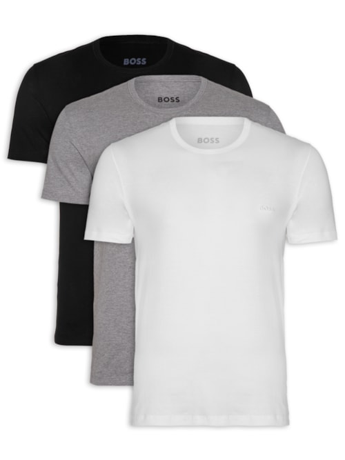 Kit Camisetas Masculinas 3 peças Rn 3P Classic - Branco - Branco