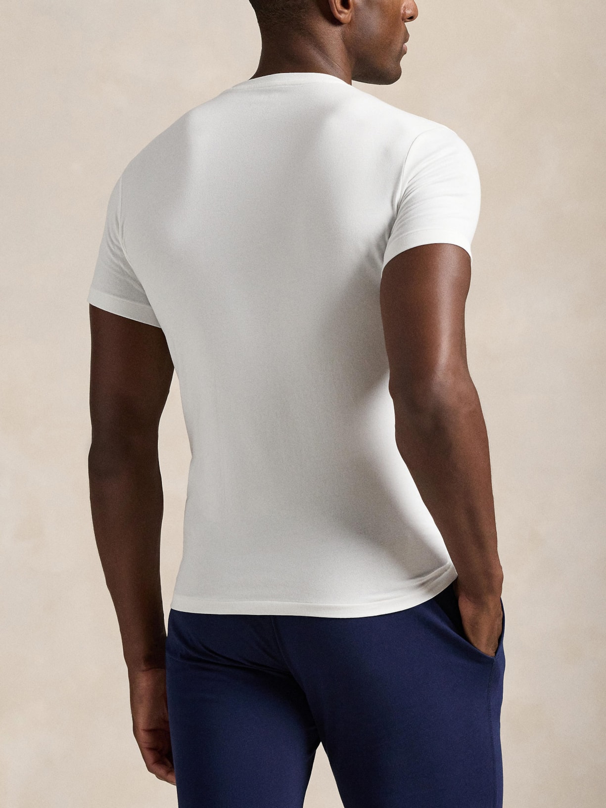 Kit Camisetas Masculinas Classic Crewneck Undershirt 2-Pack Branco Polo Ralph Lauren