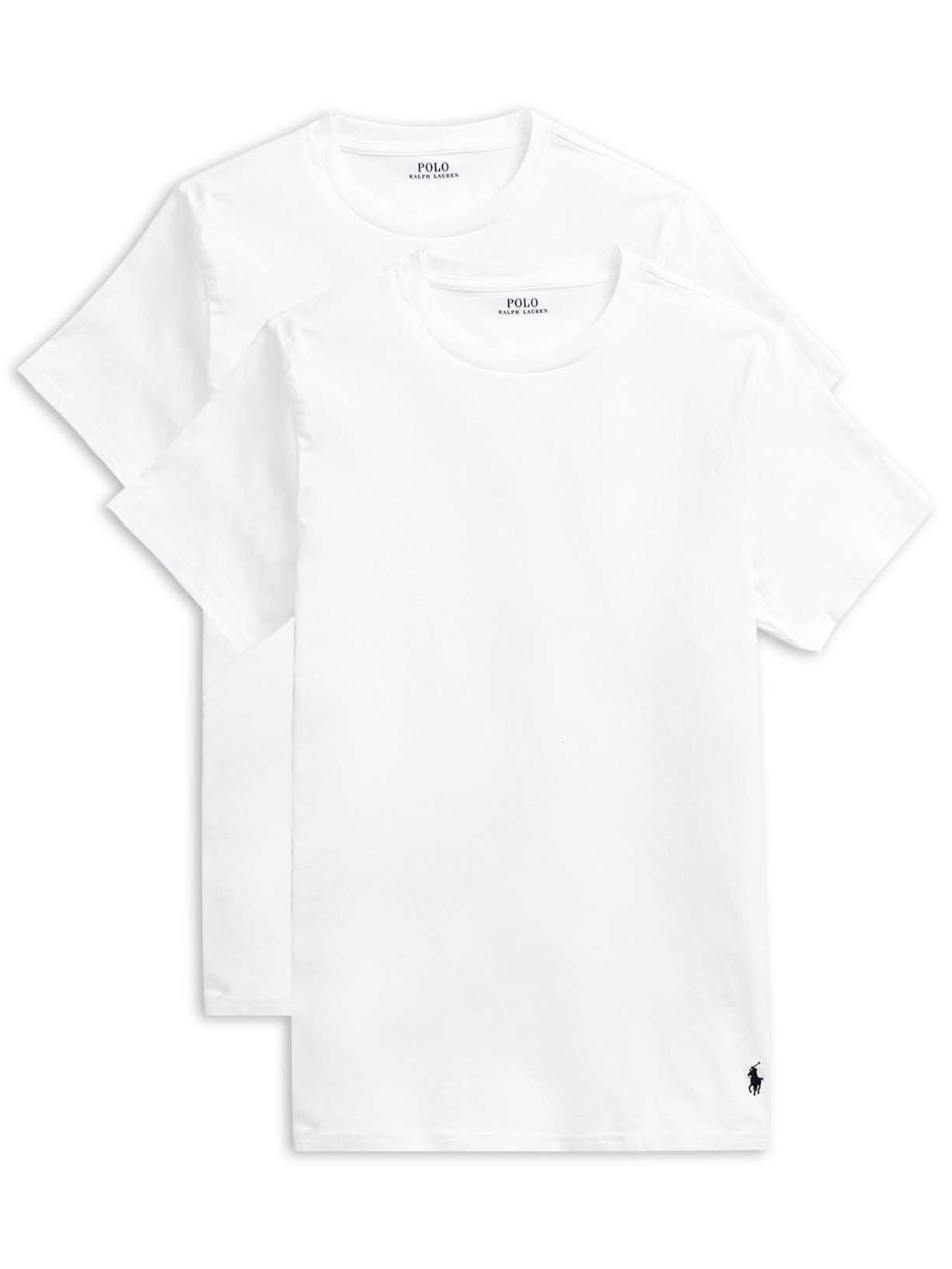 Kit Camisetas Masculinas Classic Crewneck Undershirt 2-Pack Branco Polo Ralph Lauren