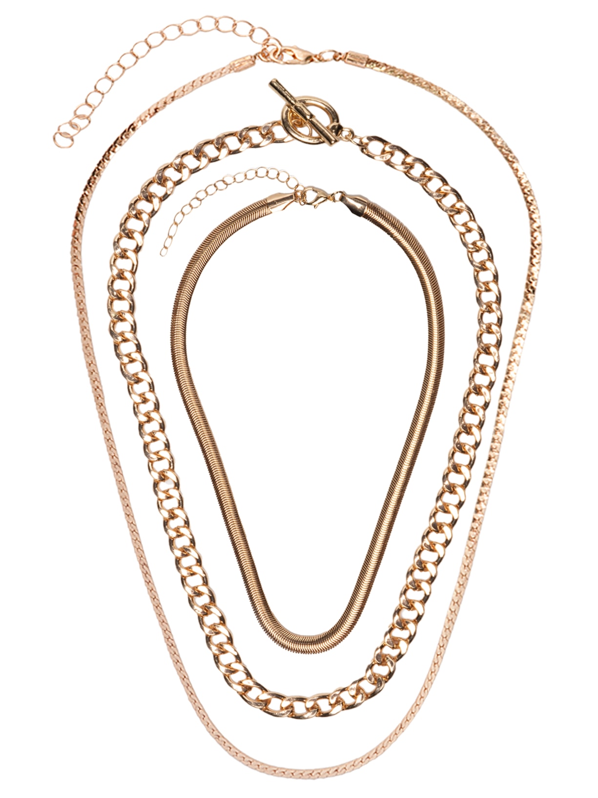 Kit Colares Femininos Diferentes Elos - Dourado