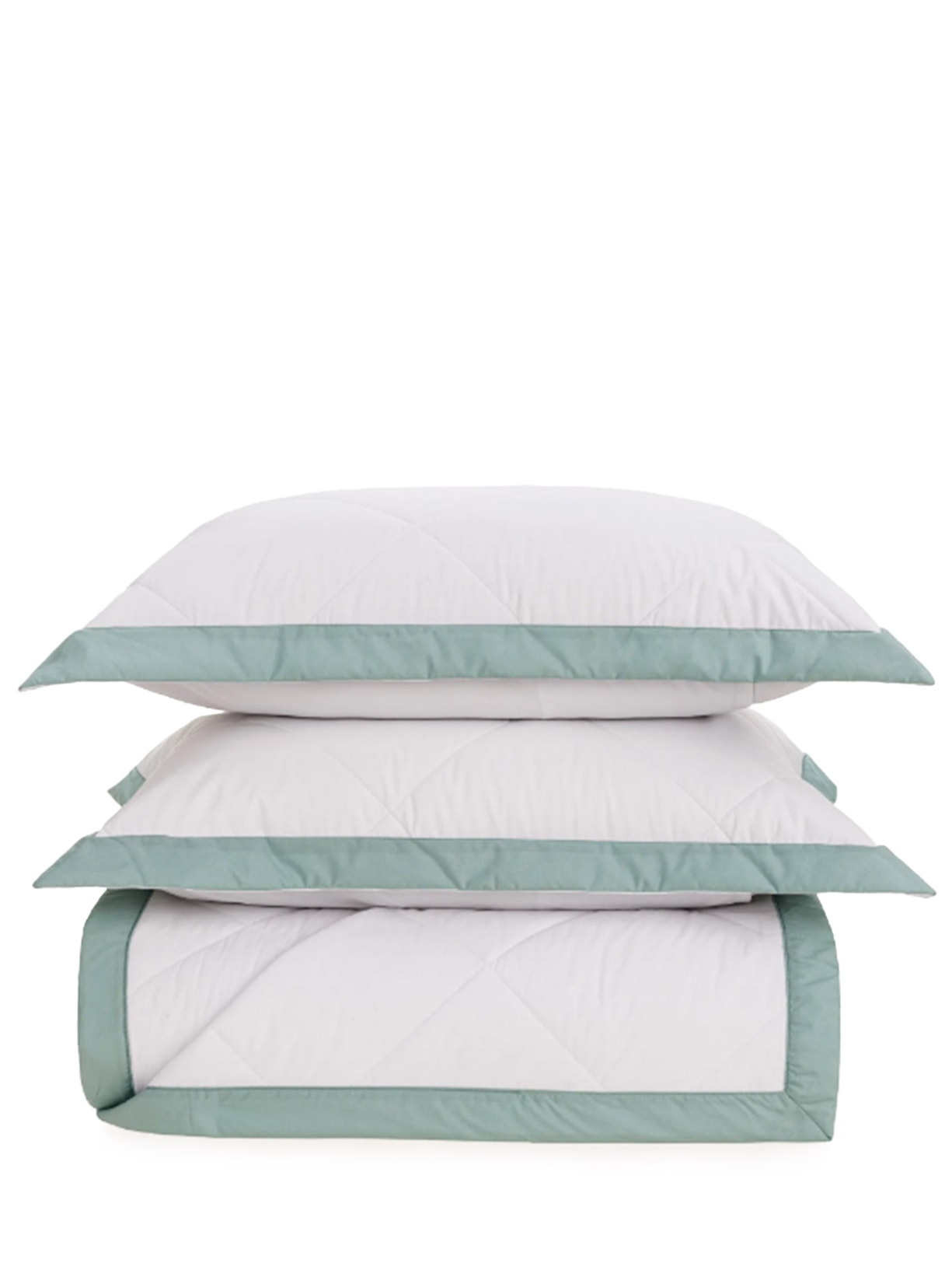 Kit Colcha Olga Queen Em Percal 200 Fios 3 Peças - Verde