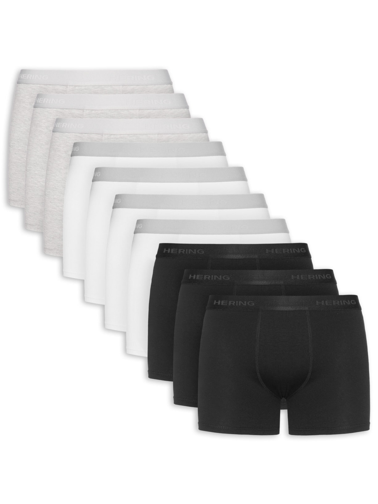 Kit Com 10 Cuecas Boxer Em Algodão Branco Hering Intimates