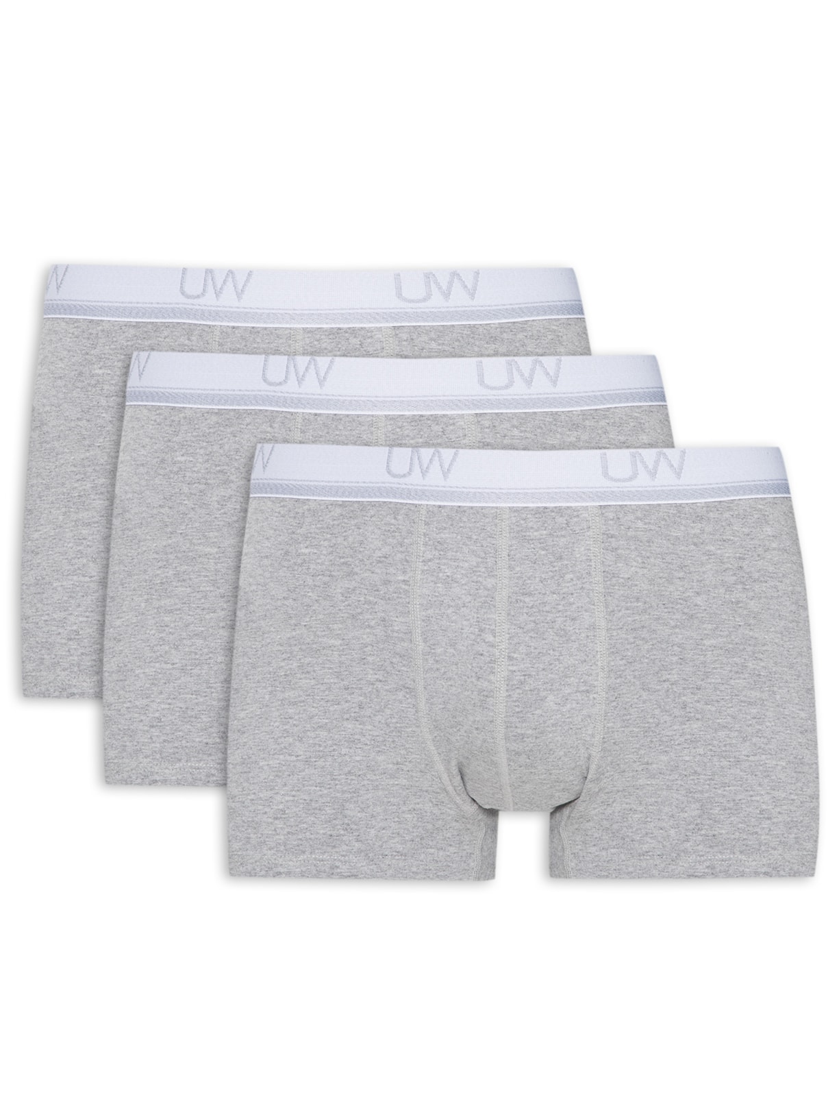 Kit Com 3 Cuecas Boxer Cool - Cinza