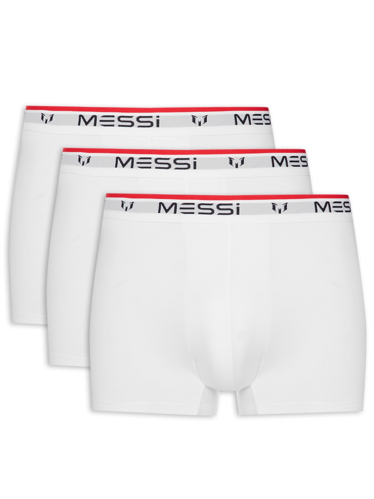Kit Com 3 Cuecas Boxer Cotton - Branco