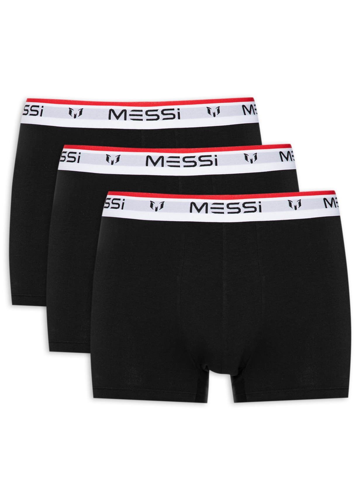 Kit Com 3 Cuecas Boxer Cotton - Preto