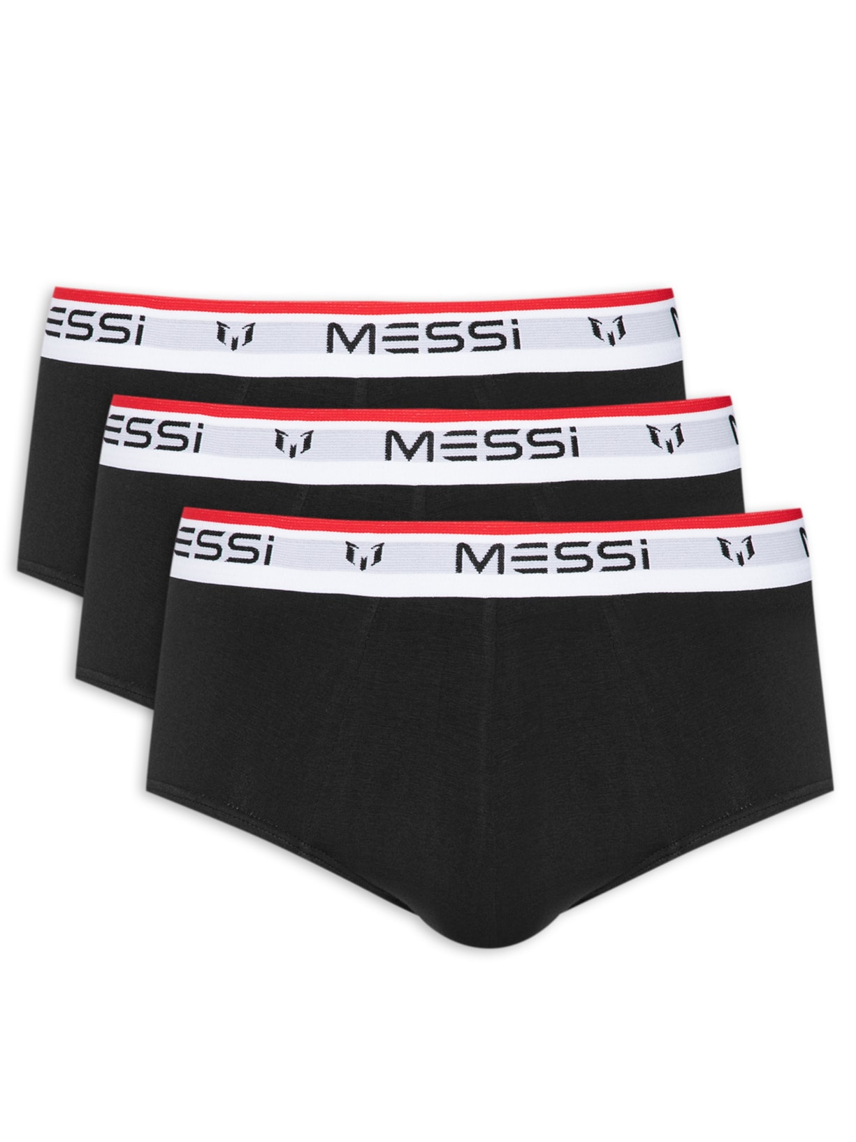 Kit Com 3 Cuecas Slip Cotton - Preto