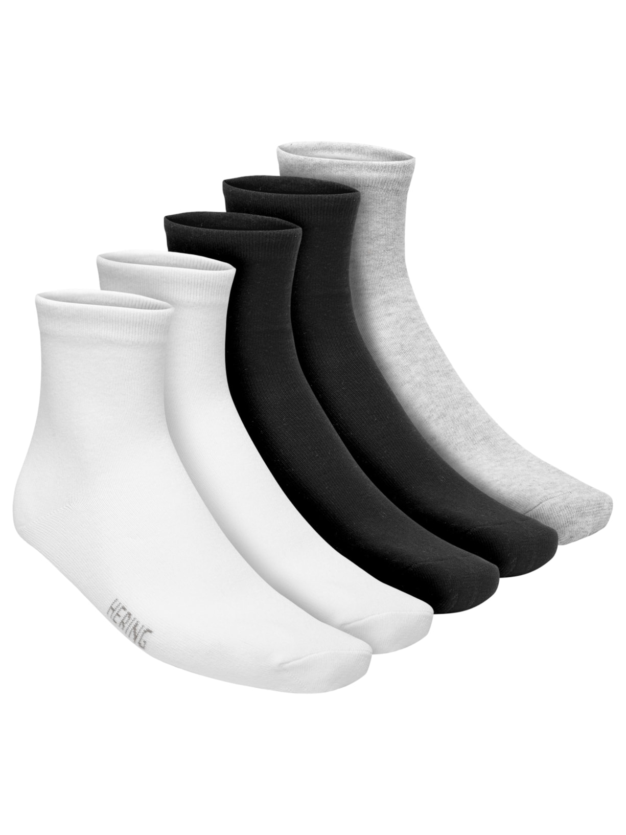 Kit Com 5 Meias Masculinas Tradicionais Cano Médio - Cinza