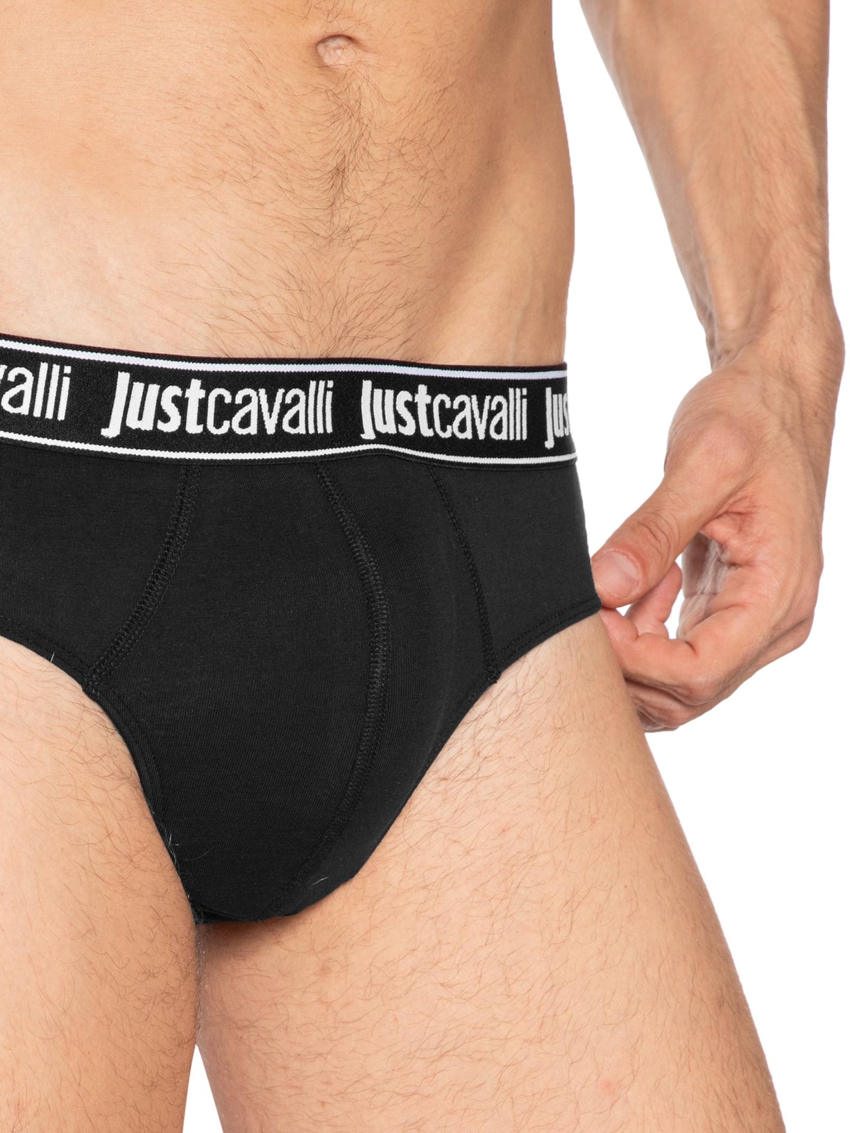 Kit Cueca 3 Pack Slip Preto Just Cavalli