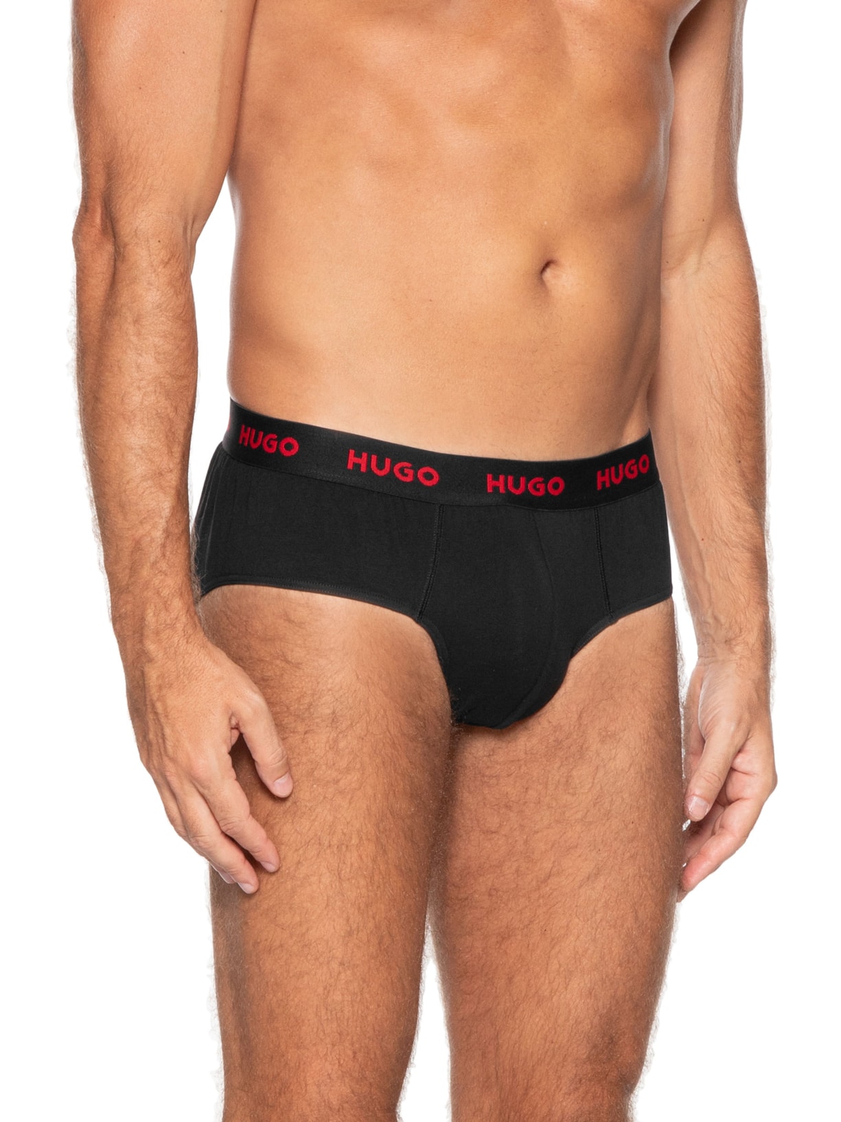 Kit Cueca 3 Pares Hip Brief Triplet Pack Preto Hugo