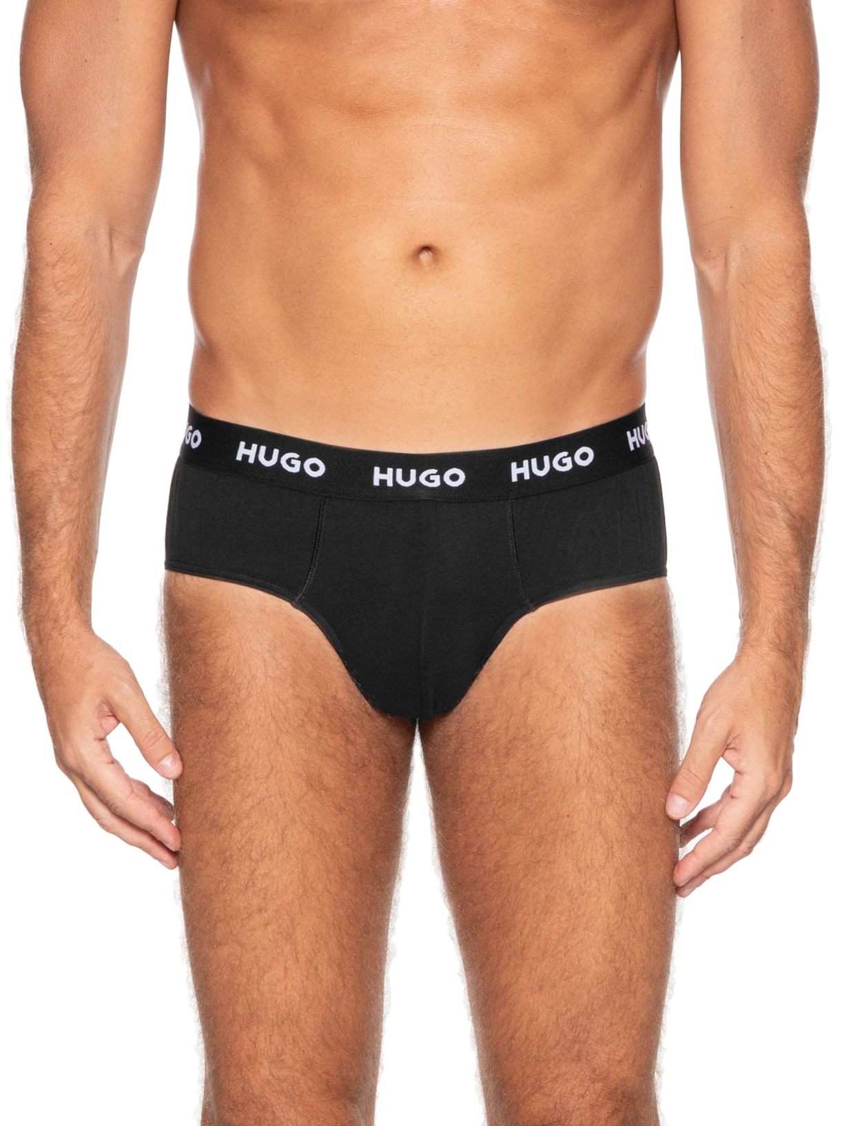 Kit Cueca 3 Pares Hip Brief Triplet Pack Preto Hugo