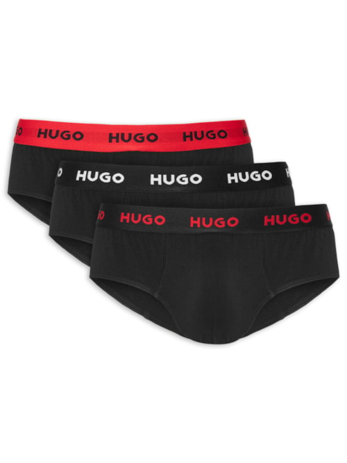Kit Cueca 3 Pares Hip Brief Triplet Pack - Preto