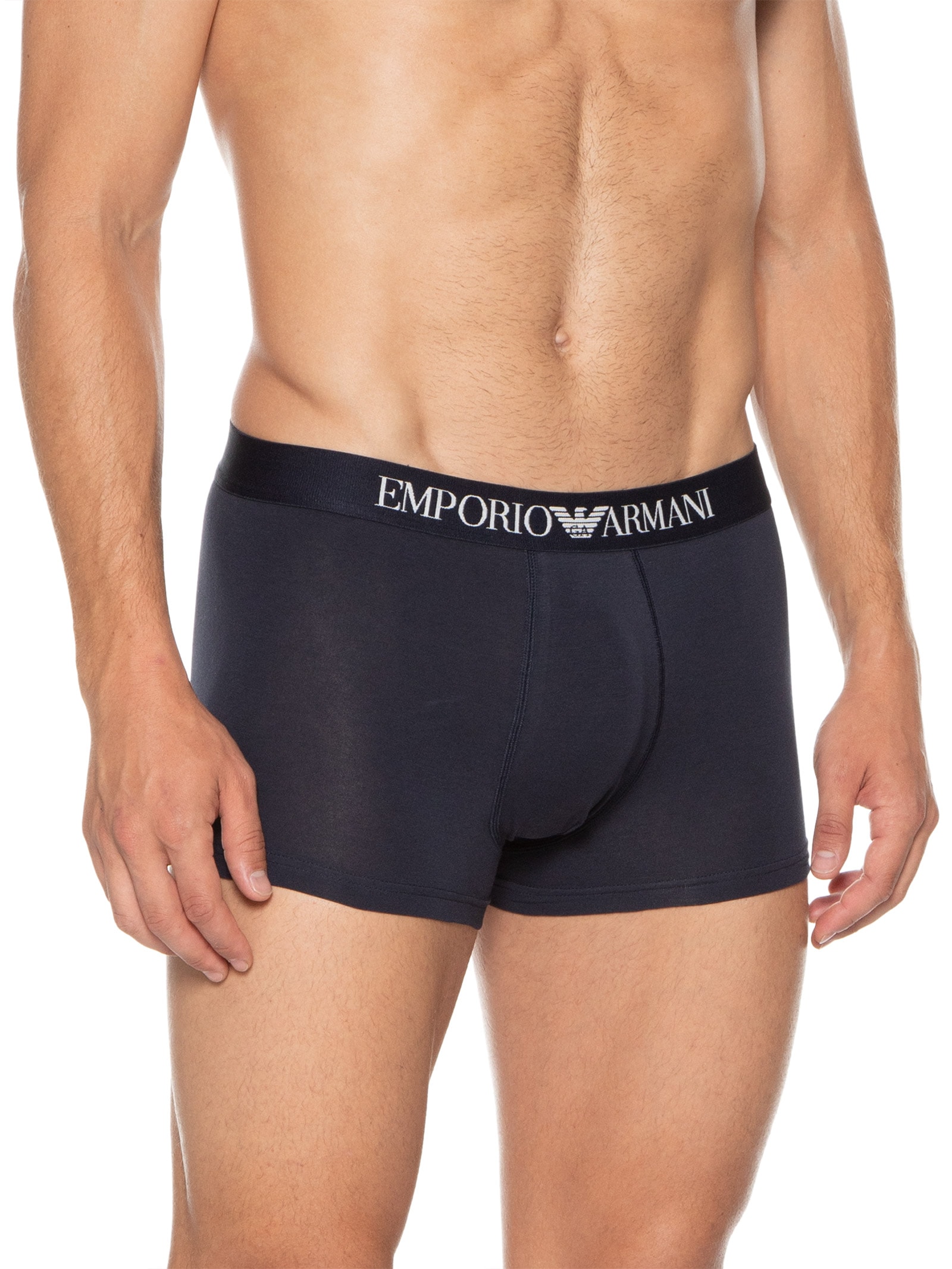 Emporio Armani Bodywear - Kit Cueca E Meia Knit Trunk - Azul