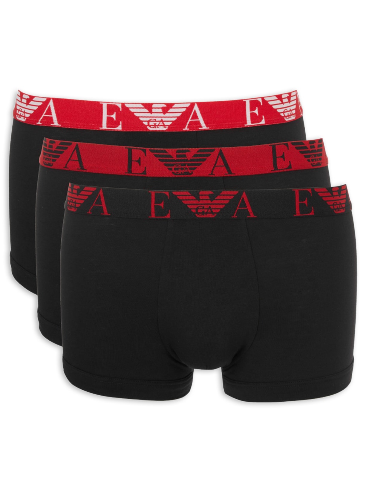 Kit Cuecas Boxer 3 Peças - Preto