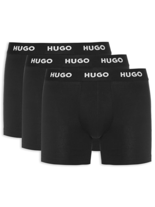 Kit Cuecas Boxer Triplet Pack 3 Peças - Preto