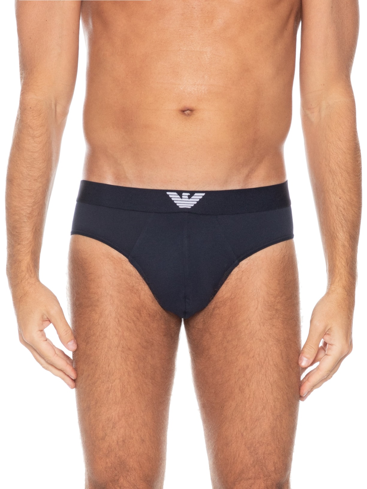 Kit Cuecas Slip Elástico EA Azul Emporio Armani Bodywear