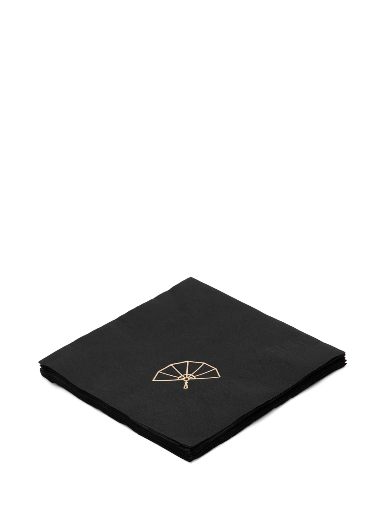 Kit de 12 Guardanapos De Papel Leque - Preto