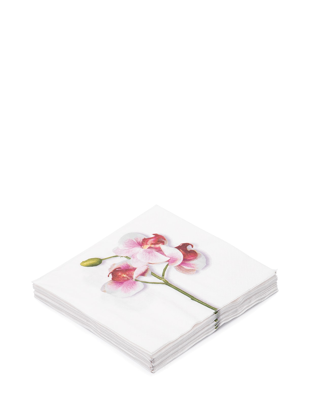 Kit de 12 Guardanapos de Papel Orquídea - Branco