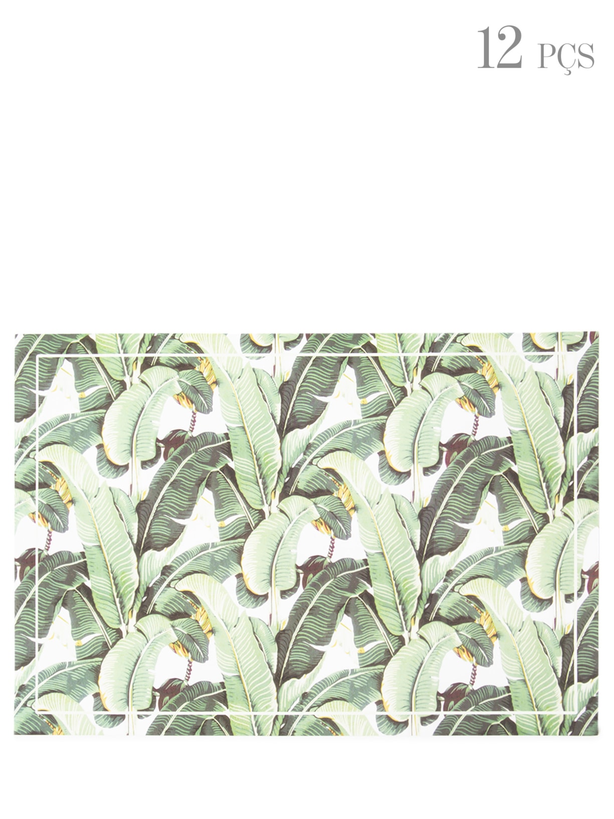 Kit de 12 Jogos Americanos Bananeira Em Papel - Off White